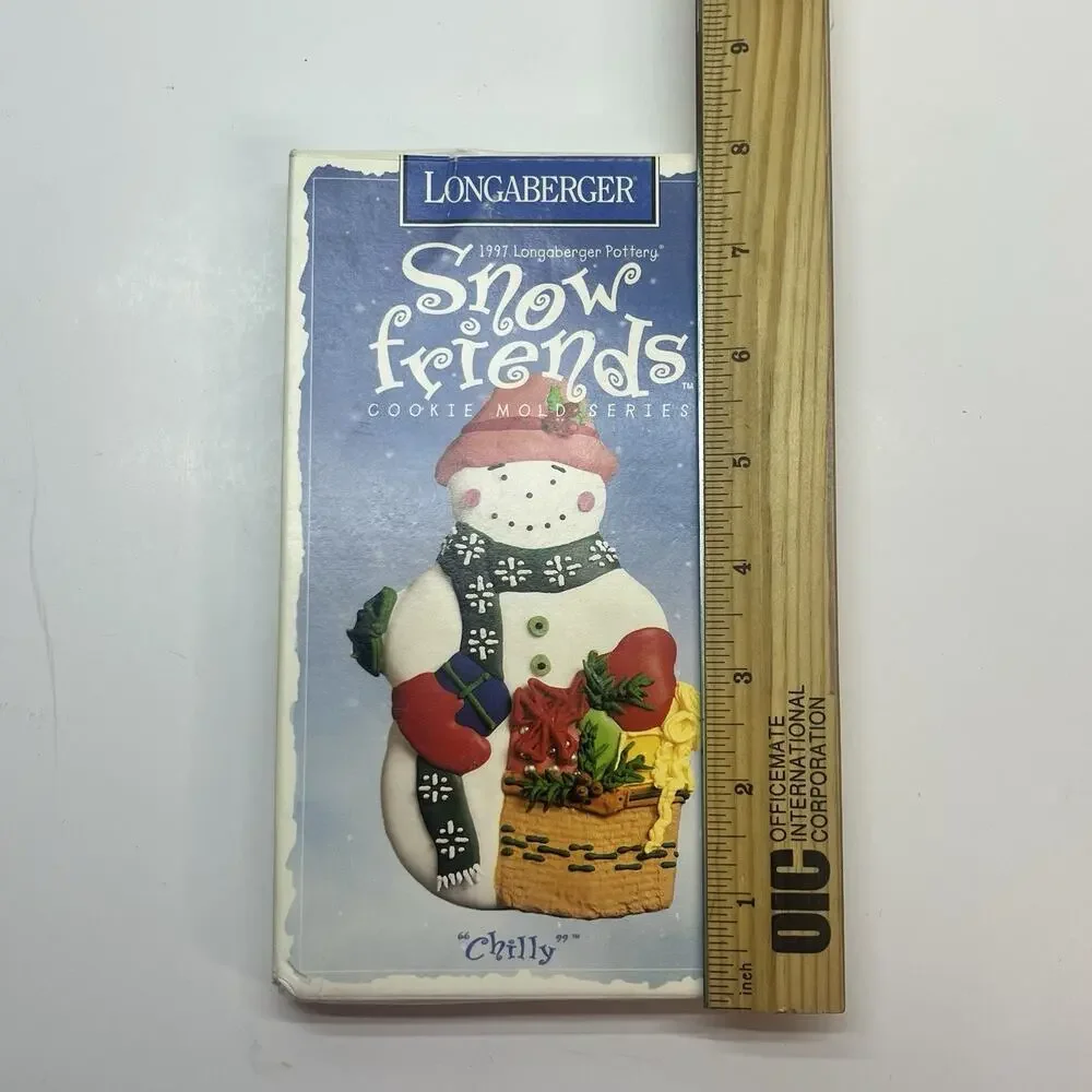 vintage 90s Longaberger pottery‎ snow friends cookie mold chilly christmas